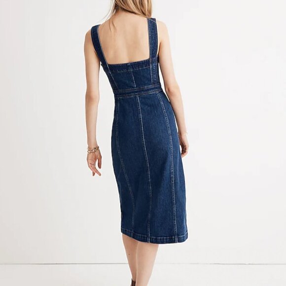 Madewell Denim Covered-Button Dress Size 2 - Picture 9 of 14